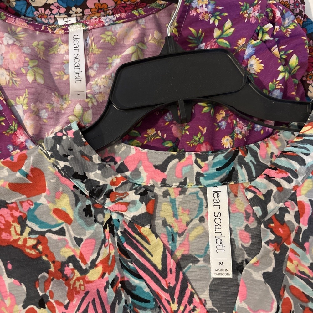 Dear Scarlett Tops Womens Size M colorful floral lot of 4 Liz Lizzy blouses - Picture 5 of 11